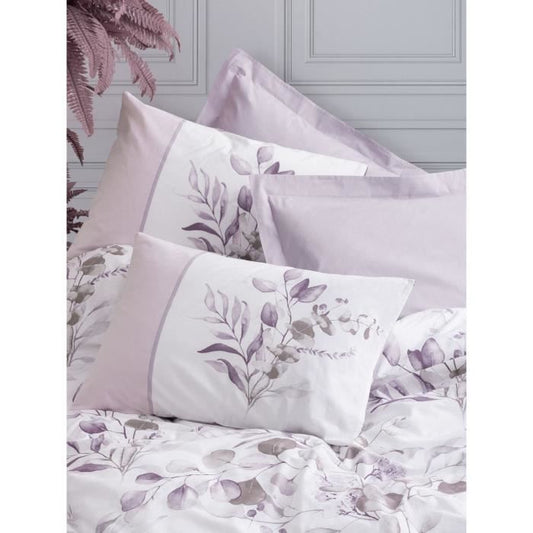 Bedding set - 1 duvet cover 220 x 240 cm + 2 pillowcases 60 x 60 cm - 100% cotton - Lilac
