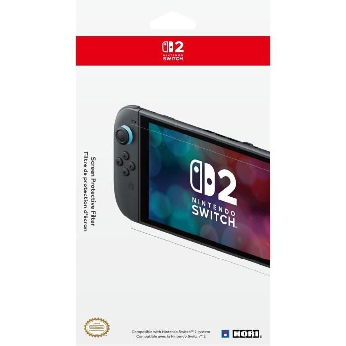 Tempered Glass Screen Protector - HORI - Nintendo Switch 2 - Anti-Bubble - Shockproof - Anti-Scratch - 100% Transparent