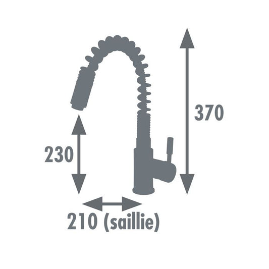 Rousseau Tikiki kitchen mixer - without shower - chrome