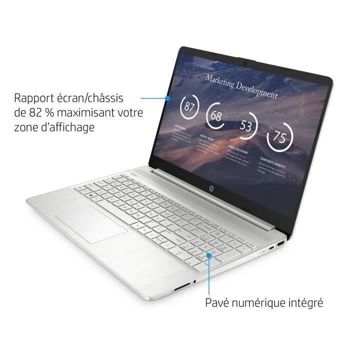 HP 15s-eq2090nf Laptop PC - 15 FHD - AMD Ryzen 7-5700U - 16GB RAM - 512GB Storage - Windows 11 - Silver - AZERTY