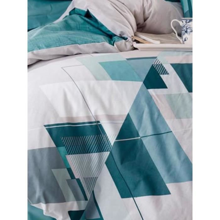 Bedding set - 1 duvet cover 220 x 240 cm + 2 pillowcases 60 x 60 cm - 100% cotton - Green