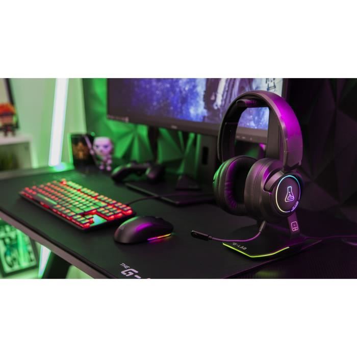 Wireless Gaming Headset - The G-Lab - KORP IRIDIUM - Microphone - RGB - PC/PS4/Xbox One - Black