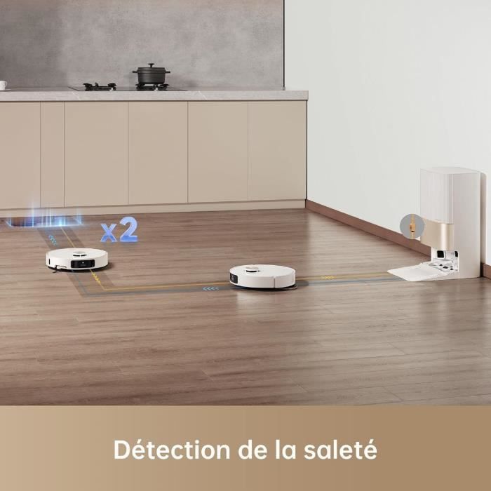 Dreame X40 Ultra Complete Robot Vacuum Cleaner with Detachable and Liftable Mop, Extensive Cleaning with Brushes
