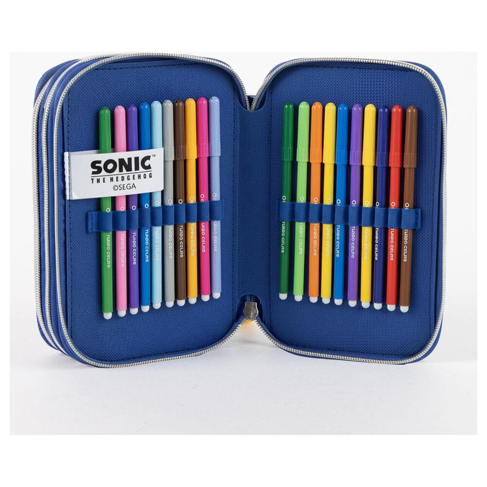 Sonic the Hedgehog triple pencil case