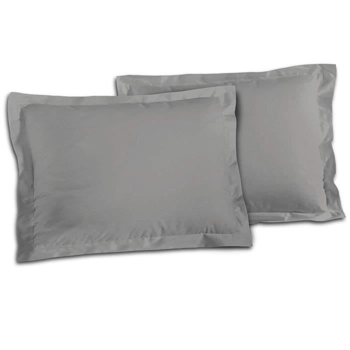 Lovely Home Lot of 2 pillowcases 100% cotton 50x70 cm - Light gray