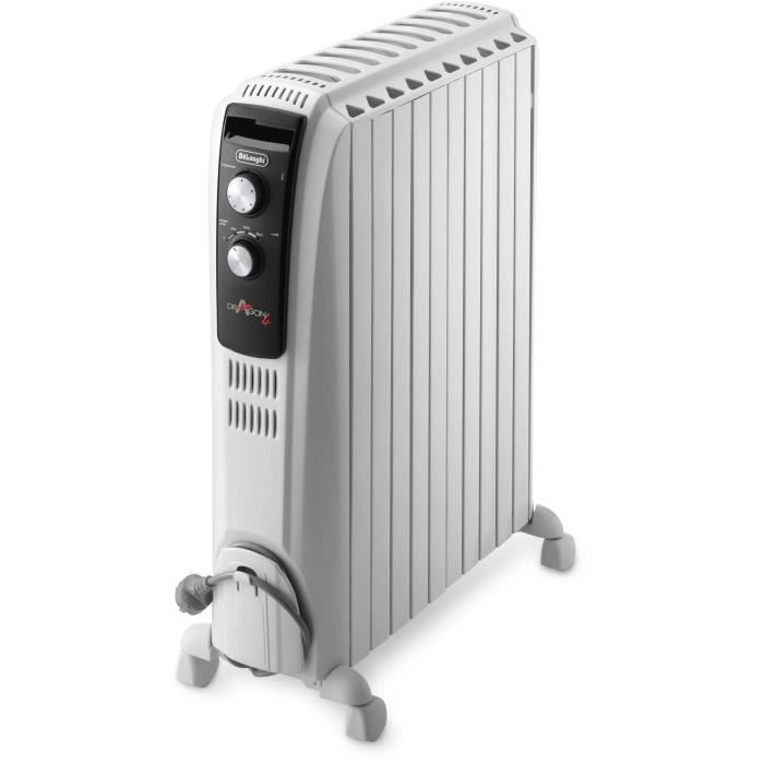 DELONGHI Dragon4 oil-filled radiator - 2500W - 3 heating levels - Real Energy technology - Chimney effect