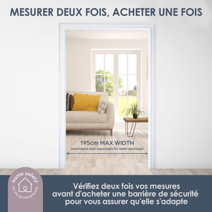 Child safety gate - Discovery 3 - DREAMBABY - 74.5 cm to 1.95 cm - White