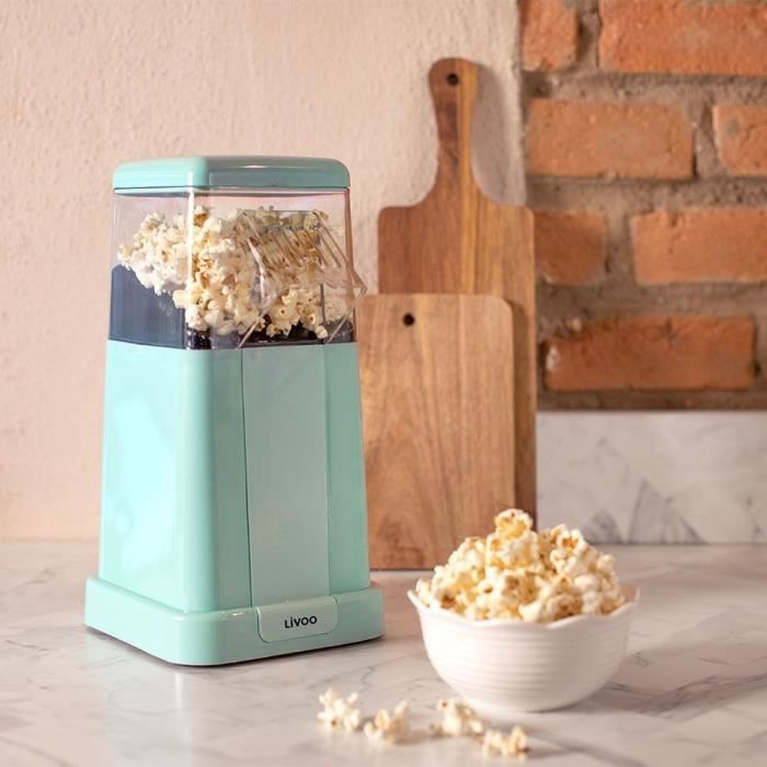 Popcorn machine - LIVOO - DOM497 - 1200W - Up to 100 g of grains - Blue