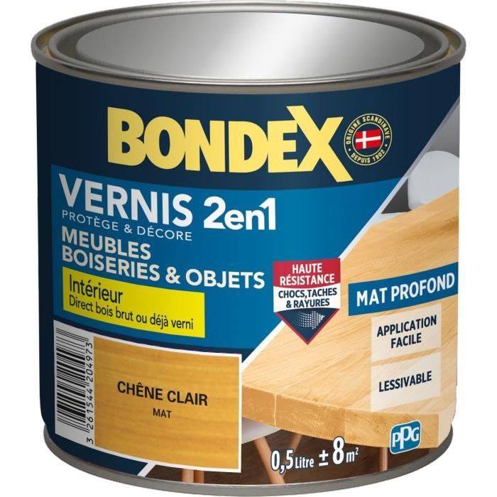 Light oak wood varnish, matt - BONDEX - 0.5 L