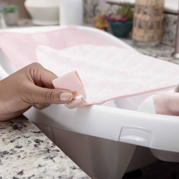 INGENUITY Deluxe Pink Baby Bathtub, from birth to 3 years with baby hammock included