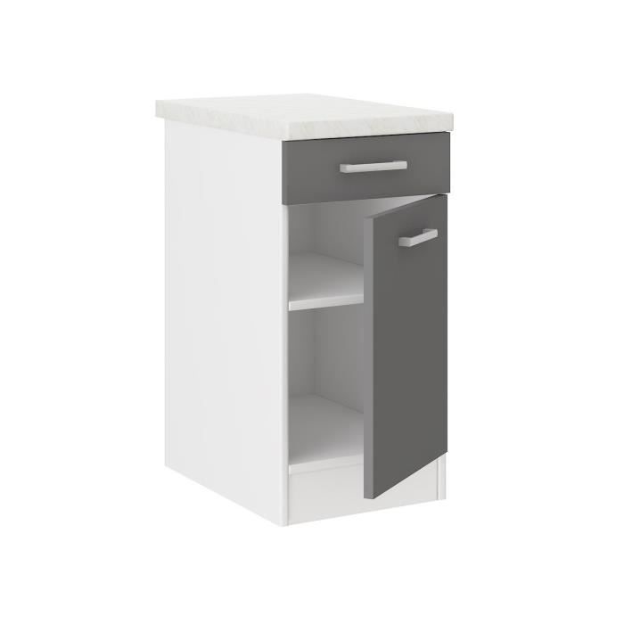 Ultra kitchen bottom furniture 40 cm with worktop included - gray