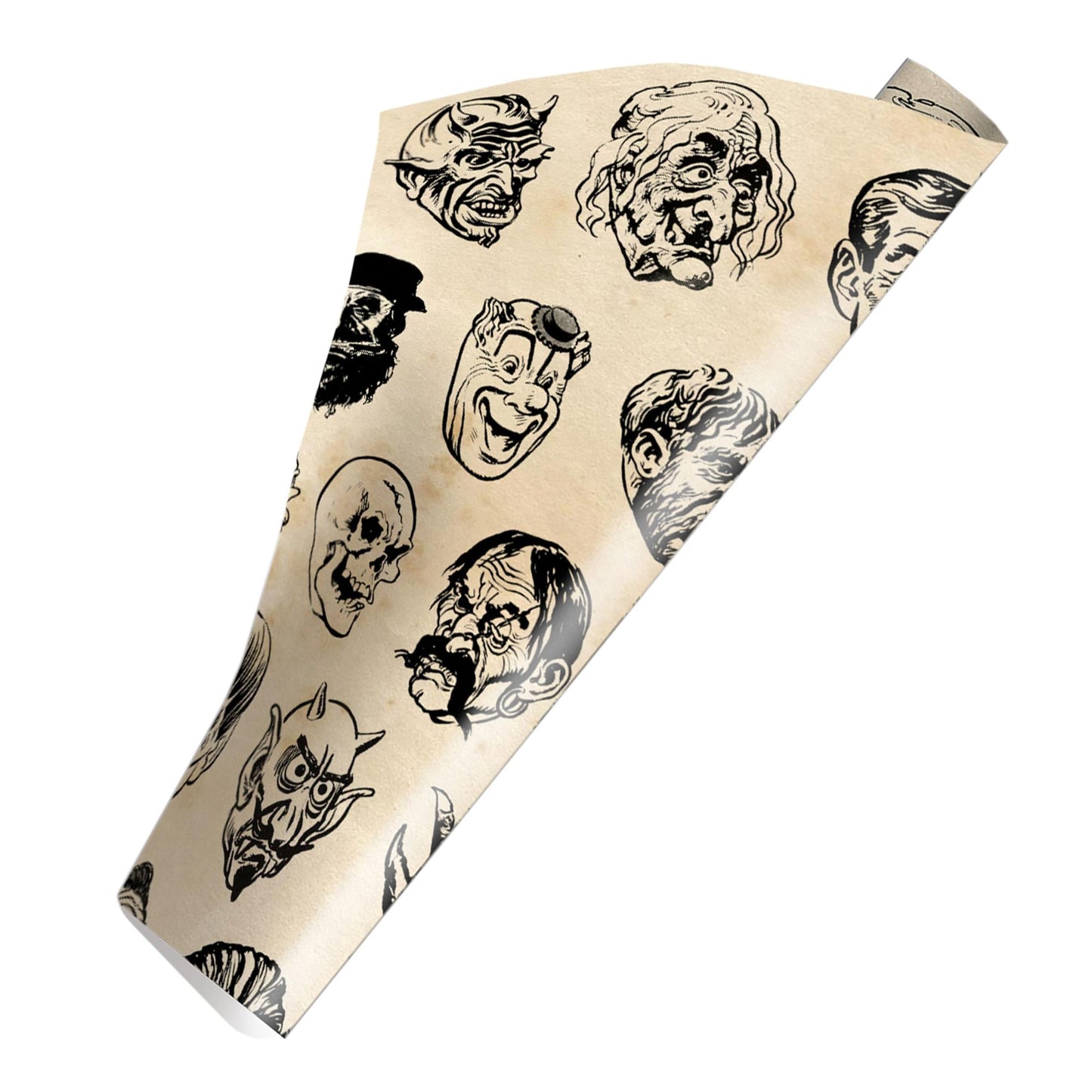 Chamber Of Horros Vintage Monster Masks Wrapping Paper | 30 x 96 Inches