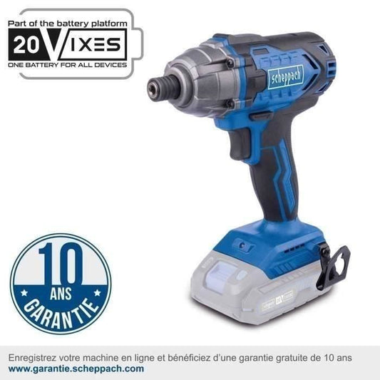Cordless impact wrench 1/4 - SCHEPPACH - 20V IXES - Torque 180 Nm - without battery or charger - C-ID180-X