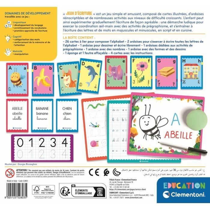 Clementoni - Writing games box - 23 activities - Ages 4 and up