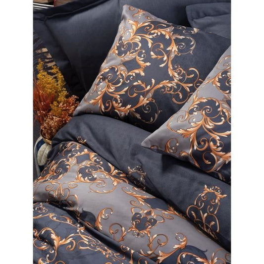 Bedding set - 1 duvet cover 220 x 240 cm + 2 pillowcases 60 x 60 cm - 100% cotton satin - Blue