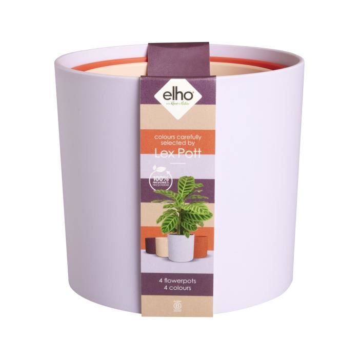 Flower pot - Elho - Lex Pott - Set 15 - Purple Red Pink Violet - L 15 x W 14.8 x H 14 cm - Indoor - 100% recycled