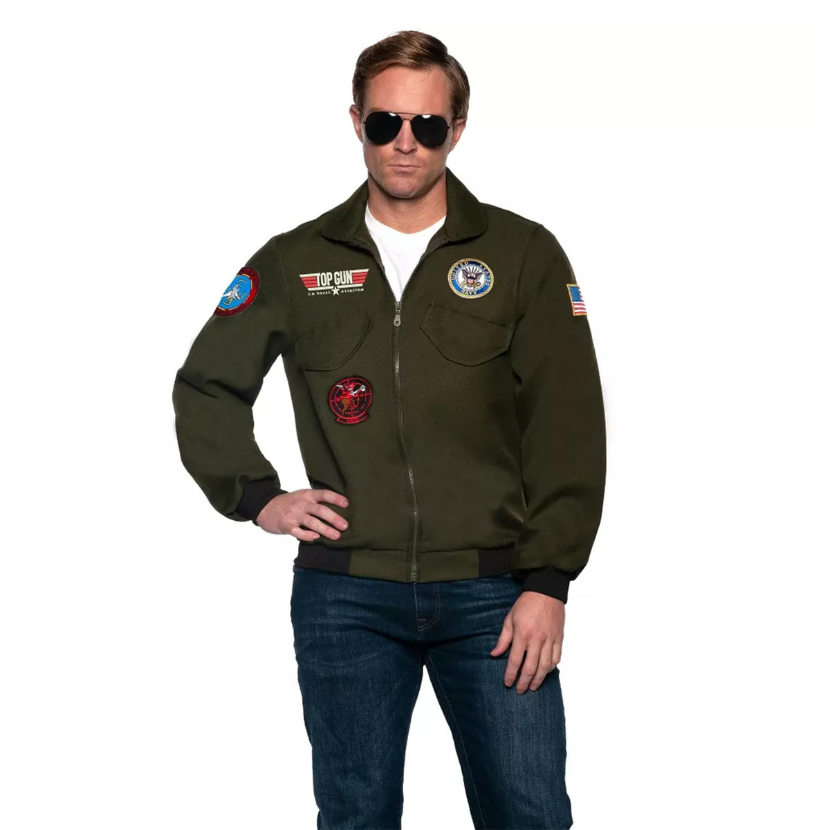 Navy Top Gun Pilot Jacket Adult Costume | Standard