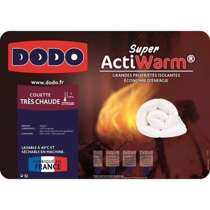 DODO Quilt very hot 450g / m² SUPER ACTIWARM 200x200 cm white