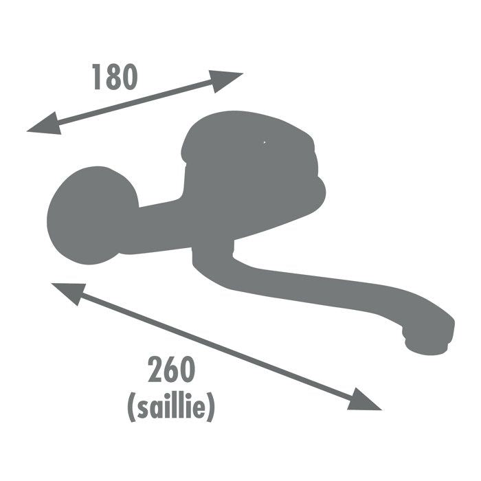 Rousseau Mambo kitchen mixer - Without shower - Chrome gray