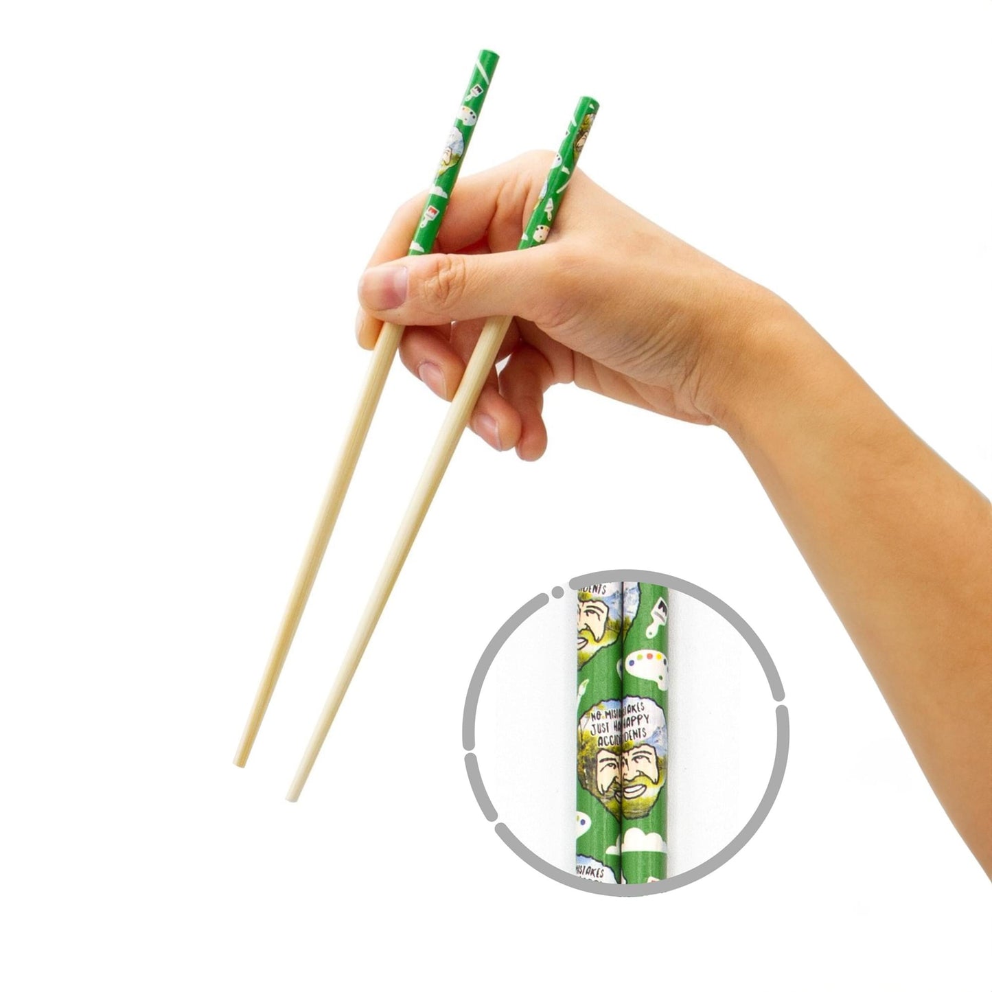 Bob Ross GAMAGO Cast Bamboo Chopsticks | Set of 4
