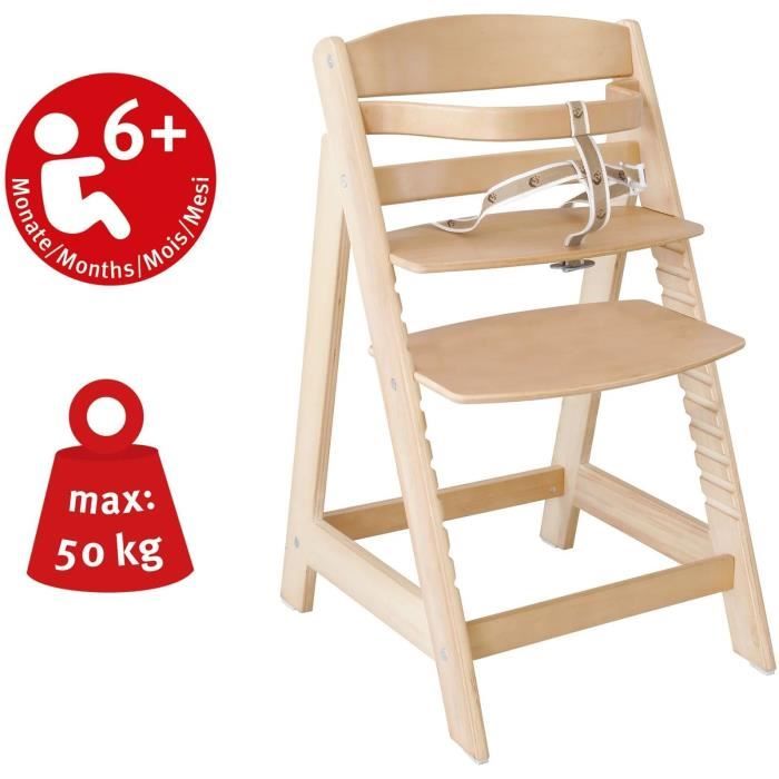 Sit Up III Wooden High Chair - ROBA - Height Adjustable - Natural