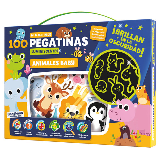 Baby Animals 100 luminescent stickers briefcase
