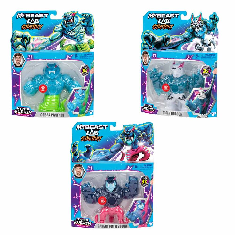 Mr Beast Lab assorted Stretchy Heroes figure