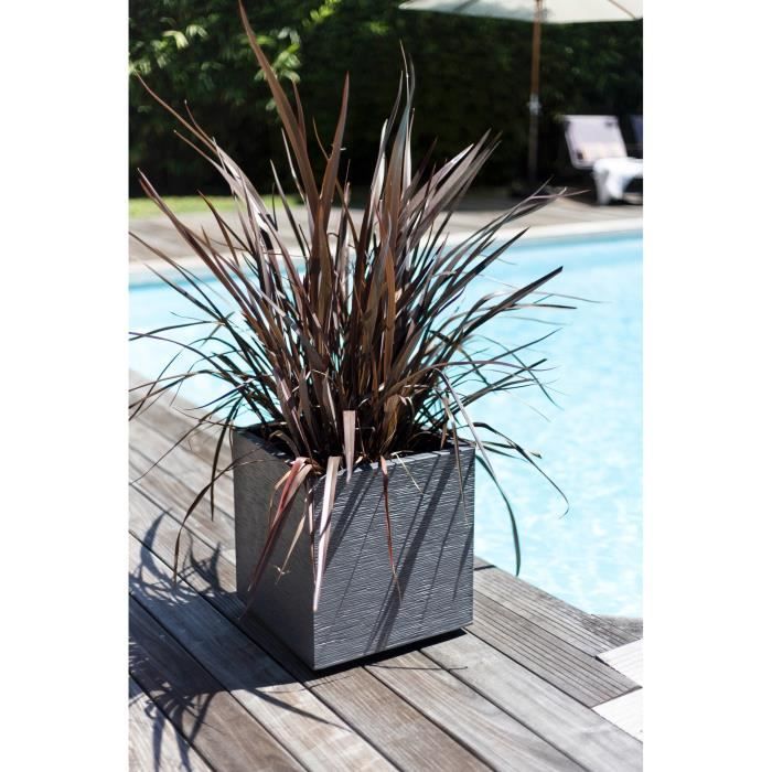 EDA Square Pot Graphit - 39 x 39 x 43 cm - 31 L - Anthracite gray