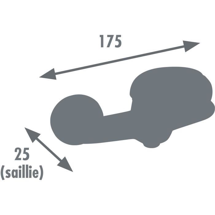 Shower mixer - EDOUARD ROUSSEAU - Jocker - Simple design - Slim metal handle - Ceramic cartridge Ø 35 mm - Chrome