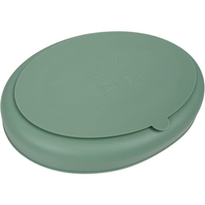 Suction plate - THERMOBABY - Silicone - Cactus Green - Compartmentalized and non-slip