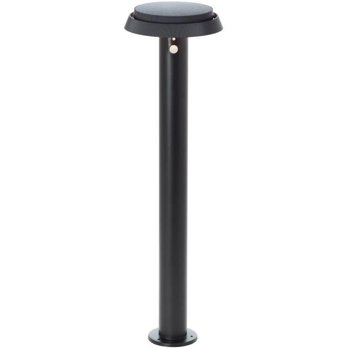 Outdoor bollard - BRILLIANT - ALVERO - LED and solar - Motion detector - Metal and plastic - 4 W - Black