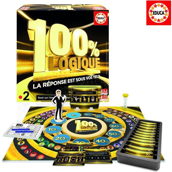 Board game - EDUCA - 100% Logic: The Answer is before your eyes - Adapted from the TV show for 8 year olds