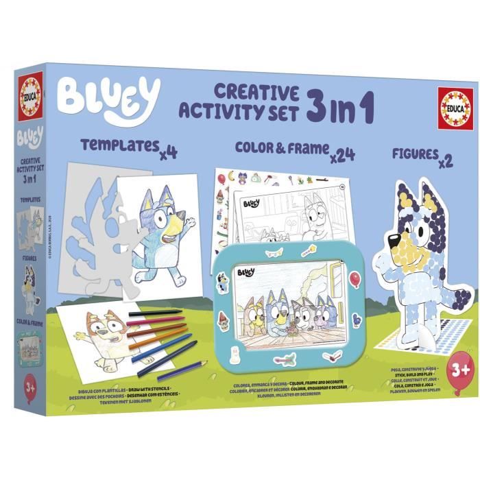Creative set - EDUCA - Decoration and modeling of Bluey characters - 3 activities for 3 year olds