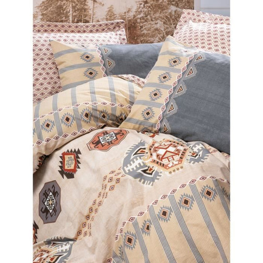 Bedding set - 1 duvet cover 220 x 240 cm + 2 pillowcases 60 x 60 cm - 100% cotton - Beige