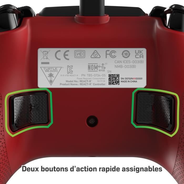 Wired game controller - TURTLE BEACH - REACT-R - Red - Xbox & Windows