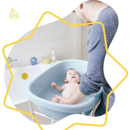 Badabulle Bathtub for Baby Whale, Made in Europe, Can contain a hammock or a bath chair, From birth to 24 months