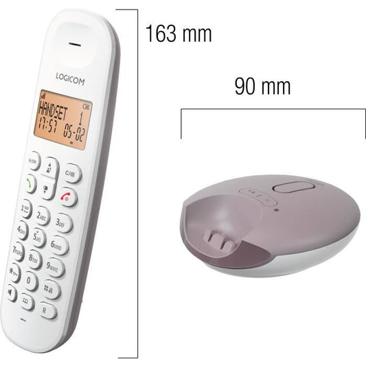 Cordless landline phone - LOGICOM - DECT ILOA 155T SOLO - Taupe - With answering machine
