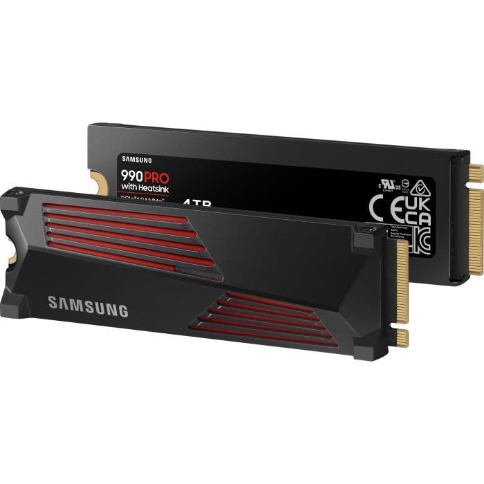 SAMSUNG - 990 PRO - Internal SSD - 4 TB - With heatsink - PCIe 4.0 - NVMe 2.0 - M2 2280 - Up to 7450 MB/s (MZ-V9P4T0GW)