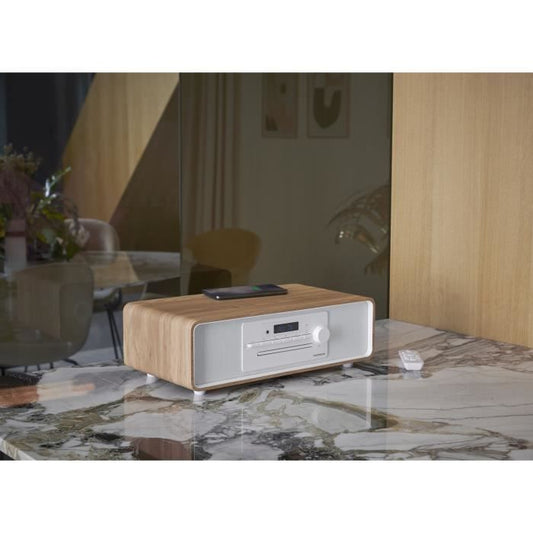 Bluetooth Micro-system - THOMSON - White and Black - FM/CD/MP3/USB Radio, 60W, Equalizer