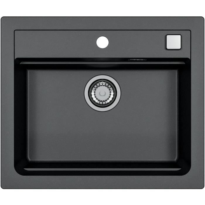 Built-in sink - Granite - Black - 1 bowl - 59 x 50 cm - ATROX - STRADOUR