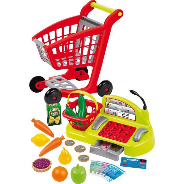 Ecoiffier supermarket cart with cash register