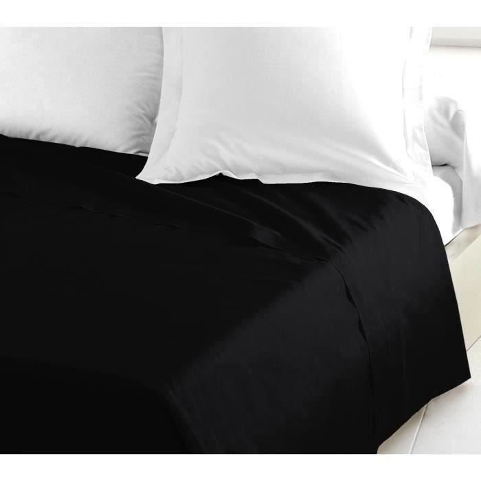 LOVELY HOME Flat sheet 100% cotton 180x290 cm black