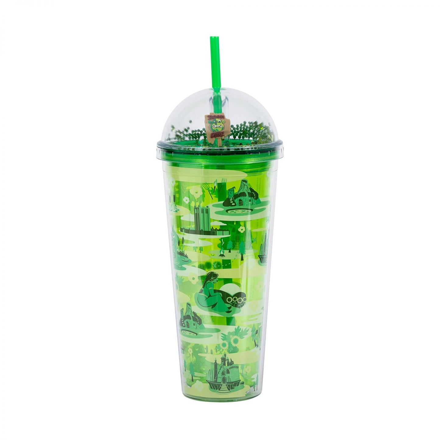 Shrek Swamp Landmark Characters 24-Ounce Carnival Cup With Lid and Straw