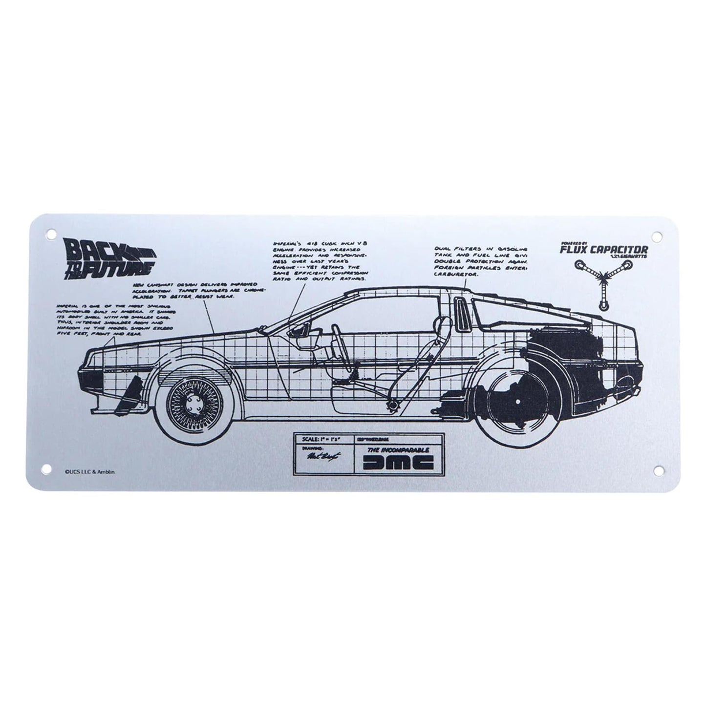 Back to the Future DeLorean Schematic Fan-Plate