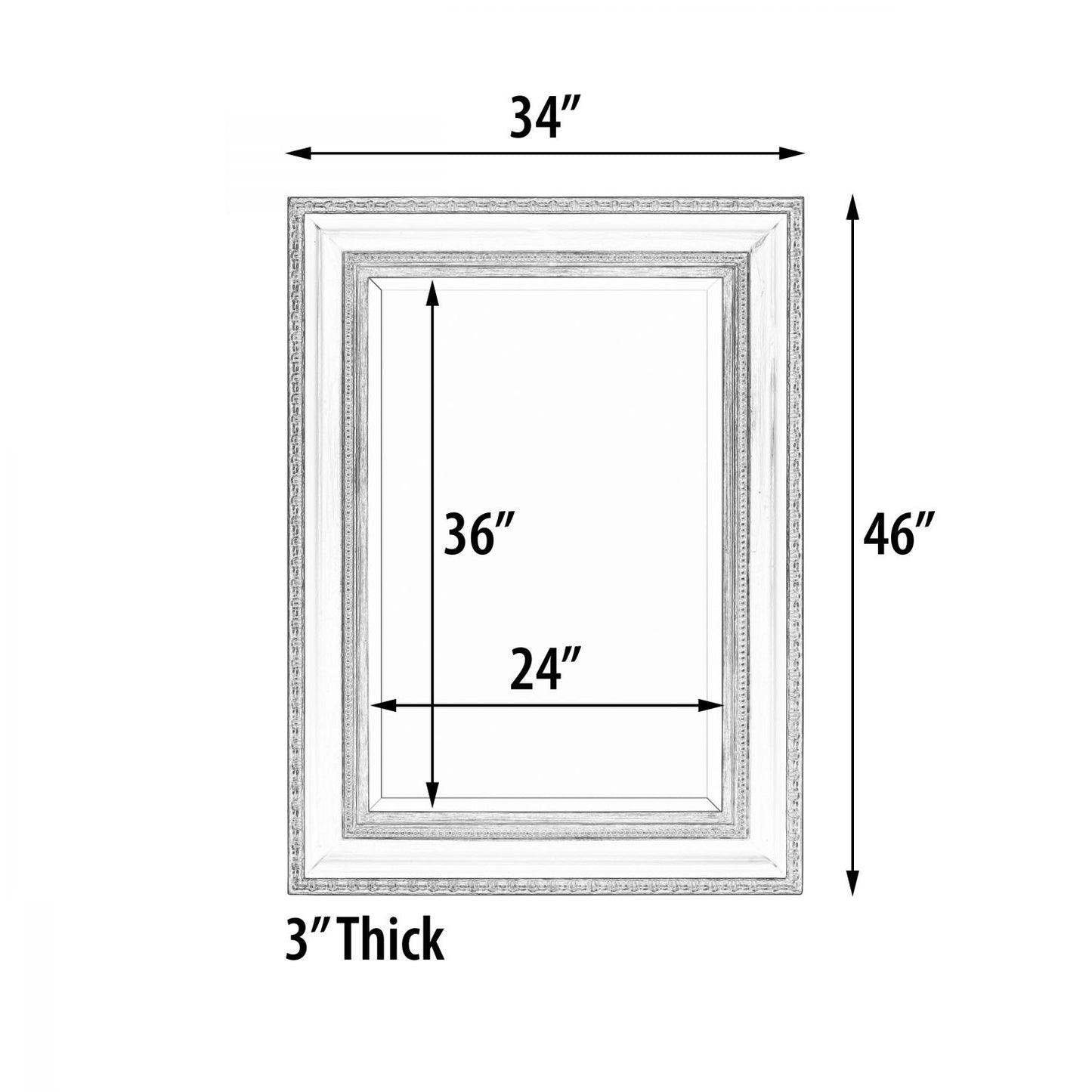 Classic Contour Mirror 24X36 Black Gold