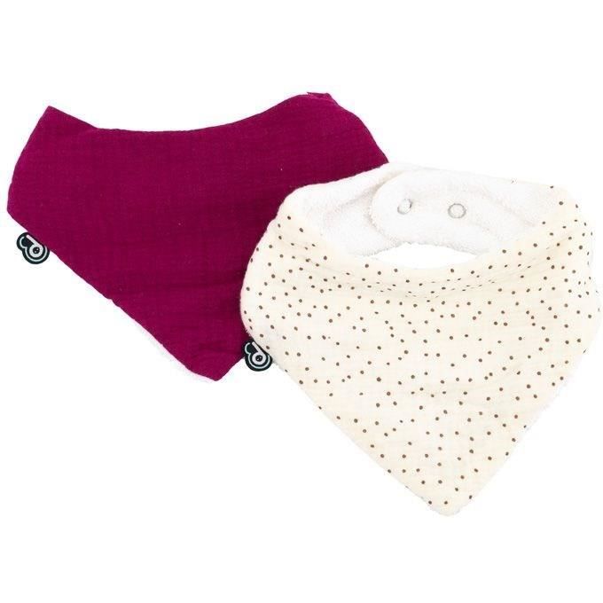 Pack of 2 bandana bibs - DOMIVA - TU - Muslin - Grenadine polka dots