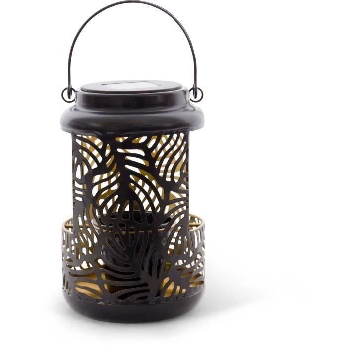 Solar Lantern - GARDEN ID Flower Lamp - 12 x 19 cm Pot 6.5 x 6 cm - 8h lighting - AAA battery - Openwork design.