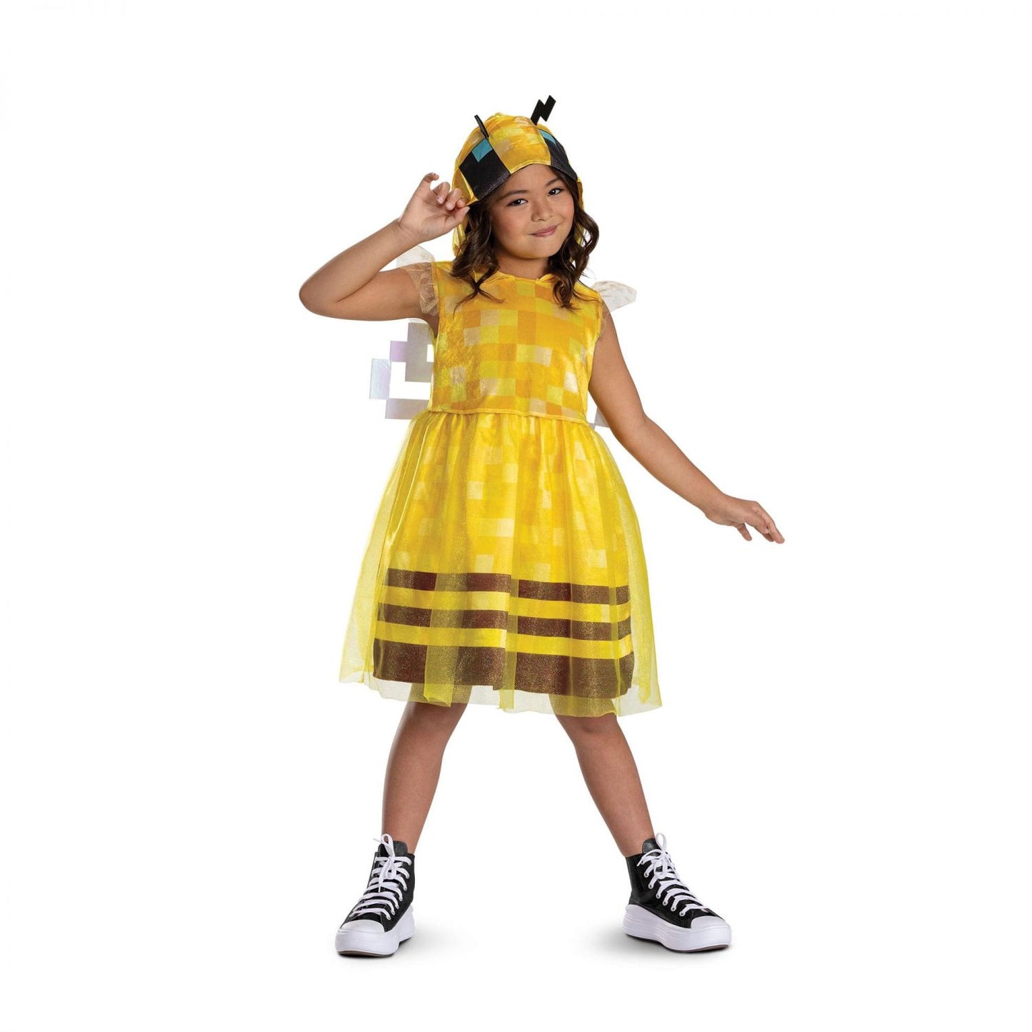 Minecraft Bee Girl Hooded Child Costume Dress | Large 10-12