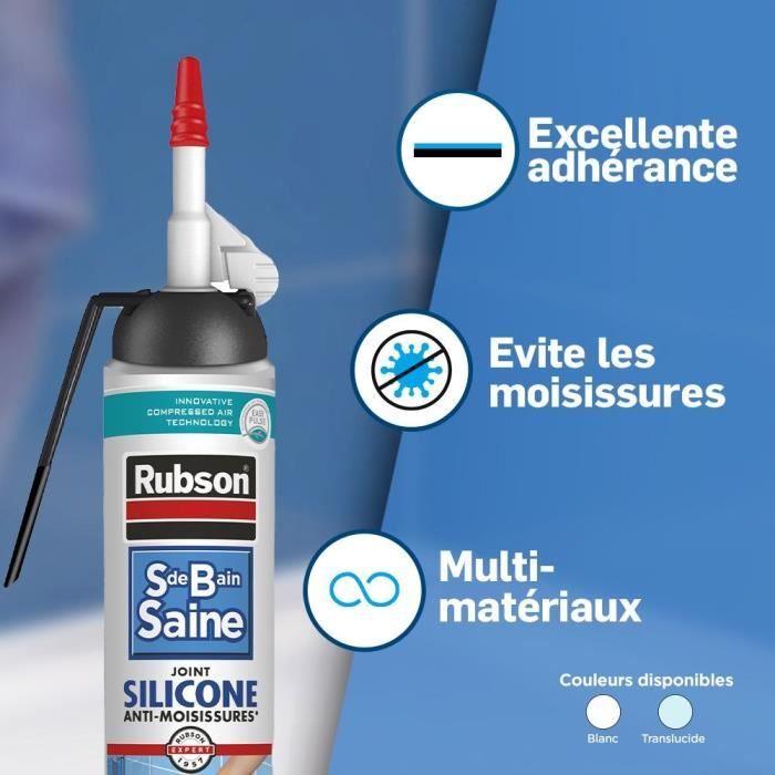 Sanitary sealant - RUBSON - 2683038 - Joint - Easy - Healthy Bathroom - Sealant - White - 200ml
