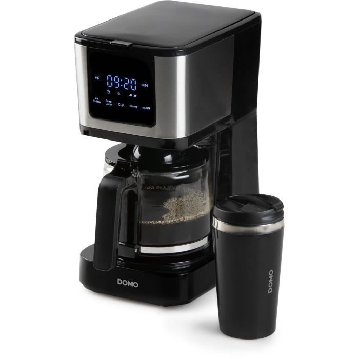 Filter coffee maker - DOMO - DO733K - 900 W - 4 to 10 cups - LCD screen - 3 intensities - Black